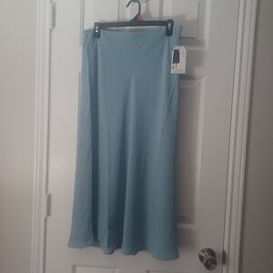 Time And Tru Slip Skirt Blue Midi Sz M